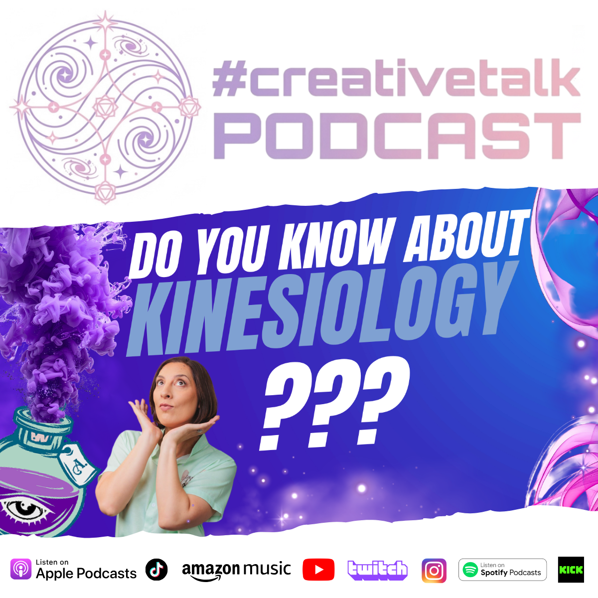 Kinesiologist Angela Graham of Aka Order Therapies on the #creativetalk podcast with Amber and Kebrasca King